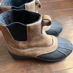 LL Bean Women's Brown Leather Pull On Chelsea Ankle Duck Boots Size 7M Vintage?